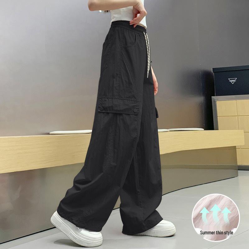 Girls' Summer Hip Hop Cargo Pants: Quick-Dry, Anti-Mosquito for Junior High Dance