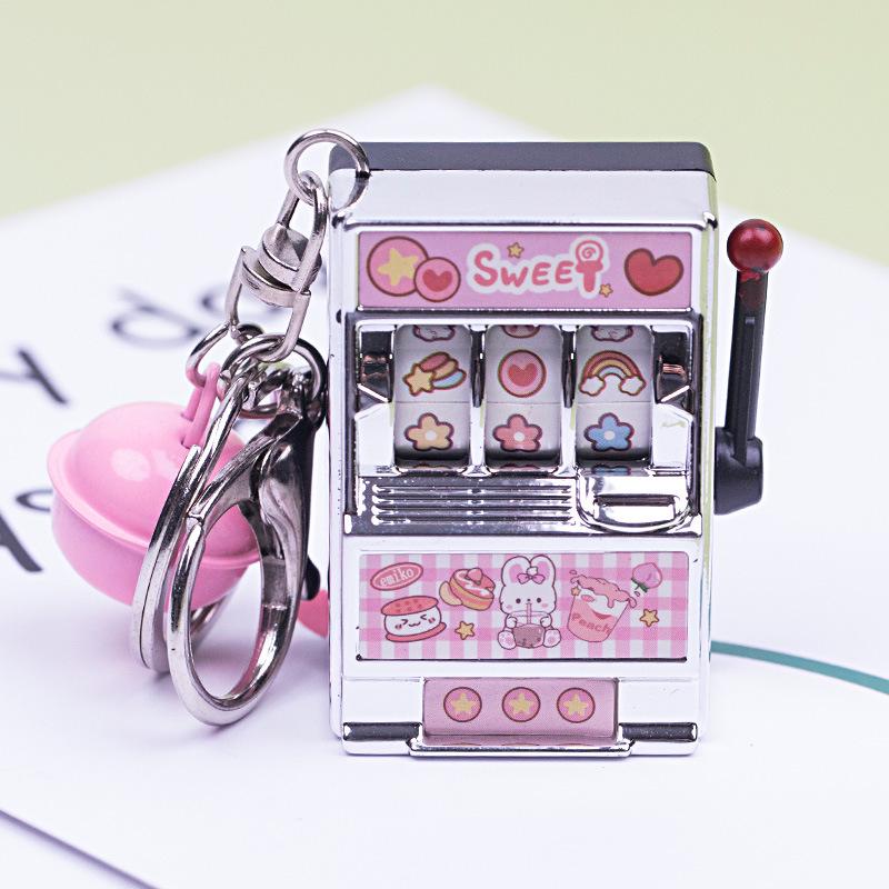 Creative Cartoon Mini Slot Machine Keychain Toy