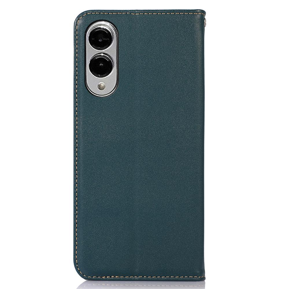 KHAZNEH For Samsung Galaxy S25 Edge Case Wallet Genuine Cow Leather Phone Cover Nappa Texture