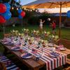 Patriotischer Rot-Blauer Künstlicher Rosenstrauß 3 Stück für Unabhängigkeitstag Party Dekoration Farn Arrangement