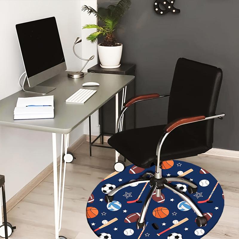 

1pc Office Carpet Chair Mats Sports Balls Pattern Perfect for Decorating Office Chairss, Or Bedrooms.YDT568 80cm by 80cm