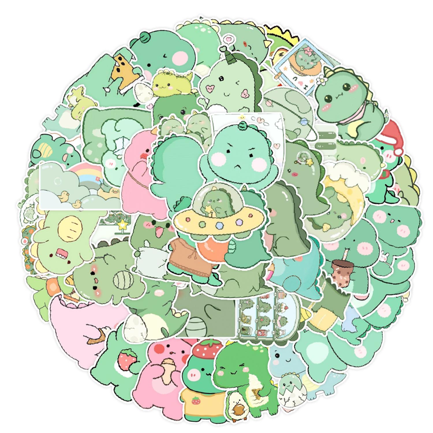 

50 Pieces of Little Dinosaur Doodle Stickers Suitcase Car Notebook Skateboard Water Cup Waterproof Decorative Stickers