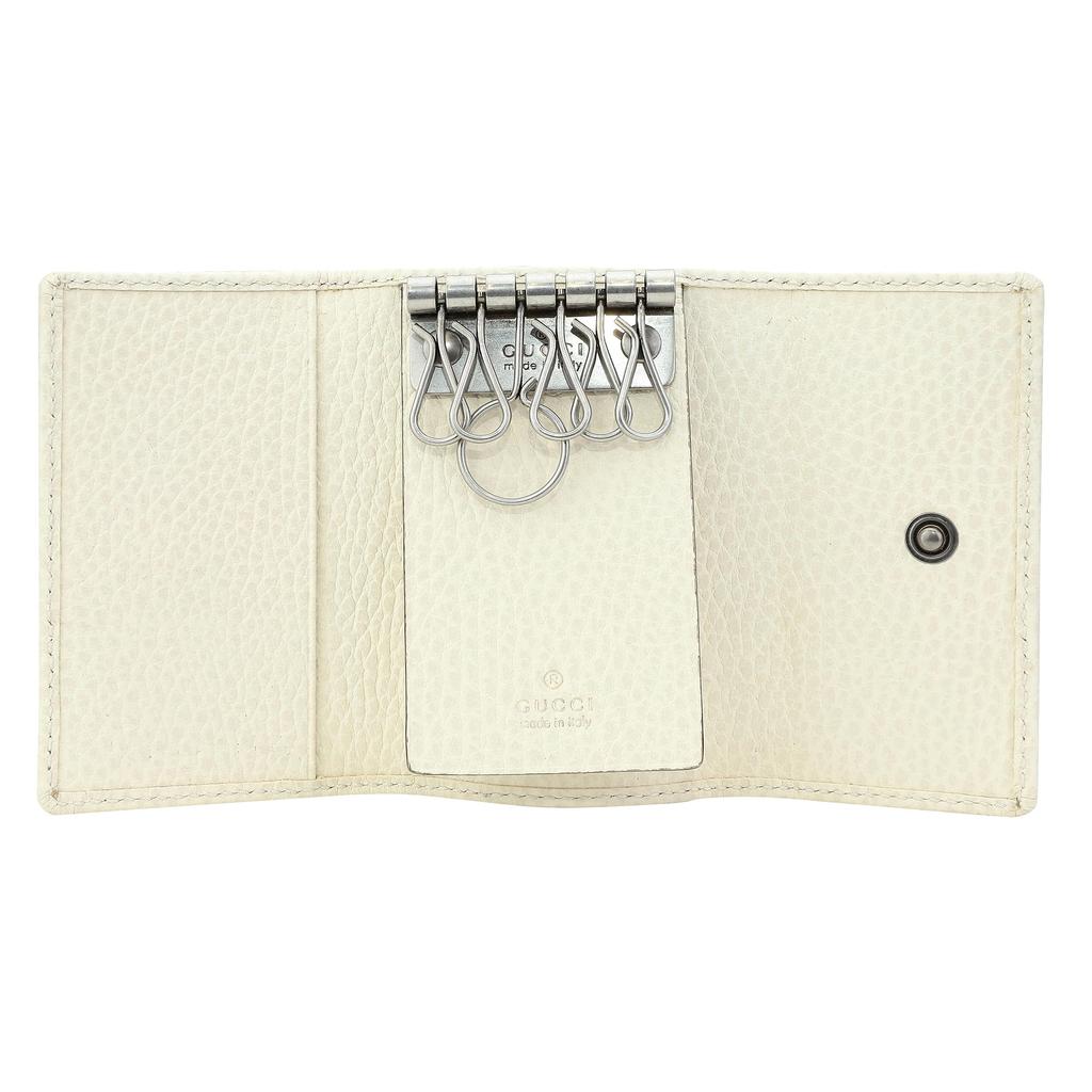 Gucci GG Marmont Leather Key Case with 6 Key Hooks Boutique (456118, 17WEN, 9022) (White) Line, Women's [Used]