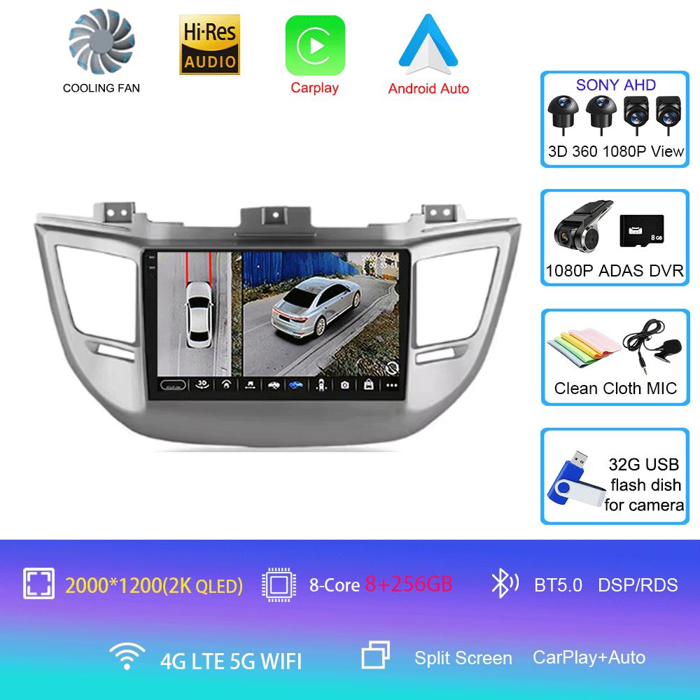 For Hyundai Tucson 2015-2017 Android 14 2din Car Radio Multimedia Video Player GPS Navigation 4G WIFI Carplay 8Core DSP EQ