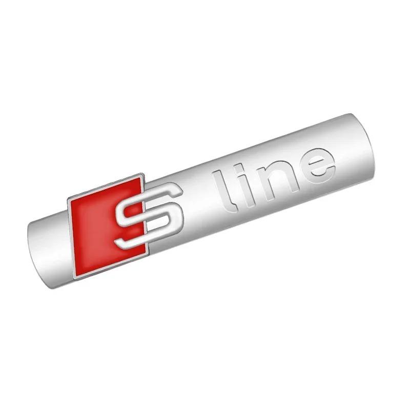 S-Line Car Stickers Metal Badge Auto Fuel Tank Trunk Decals For S Line A3 Q5 A1 TT R8 Q3 A8 A4 A5 A6 Q6 S3 Q2 S1