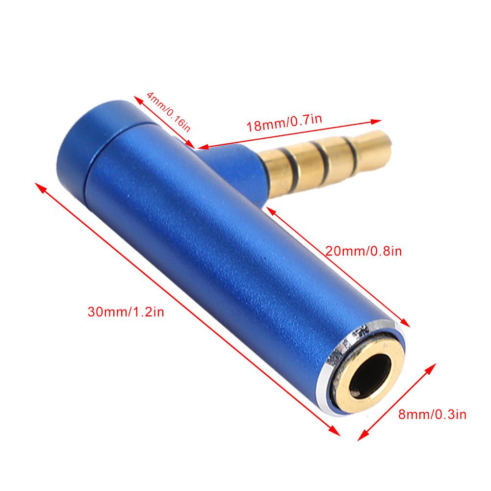 2PCS 3.5mm Male to Female Adapter Right Angle Stereo Headphone Cable Plug