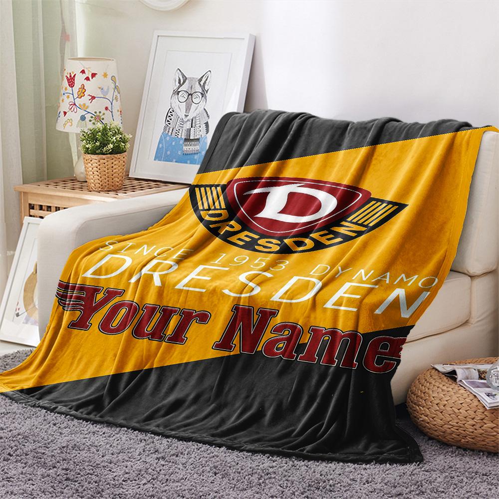 1 Stück Dynamo Dresden Benutzerdefinierter Name Gemustert Flanell Decke Geeignet Für Alle Jahreszeiten Für Heimdekoration Wärme Und Komfort Geschenke Feiertagsgeschenk