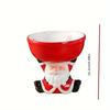 Creative Ceramic Bowl for Pets Featuring Santa Claus Design, Designed To Prevent Tipping with a High Footed Base, Adding a Festive Touch To Your Cat