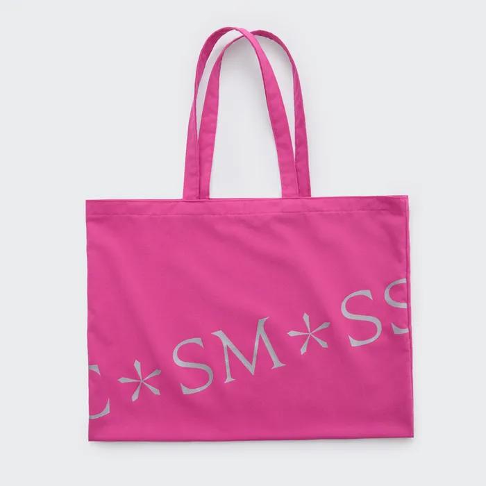 METALLIC LOGO TOTE BAG (MAGENTA)