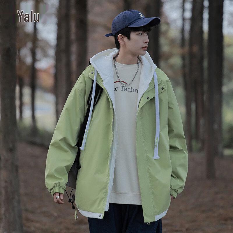 

Ya Lu Men s Hooded Color-Block Workwear Jacket XL