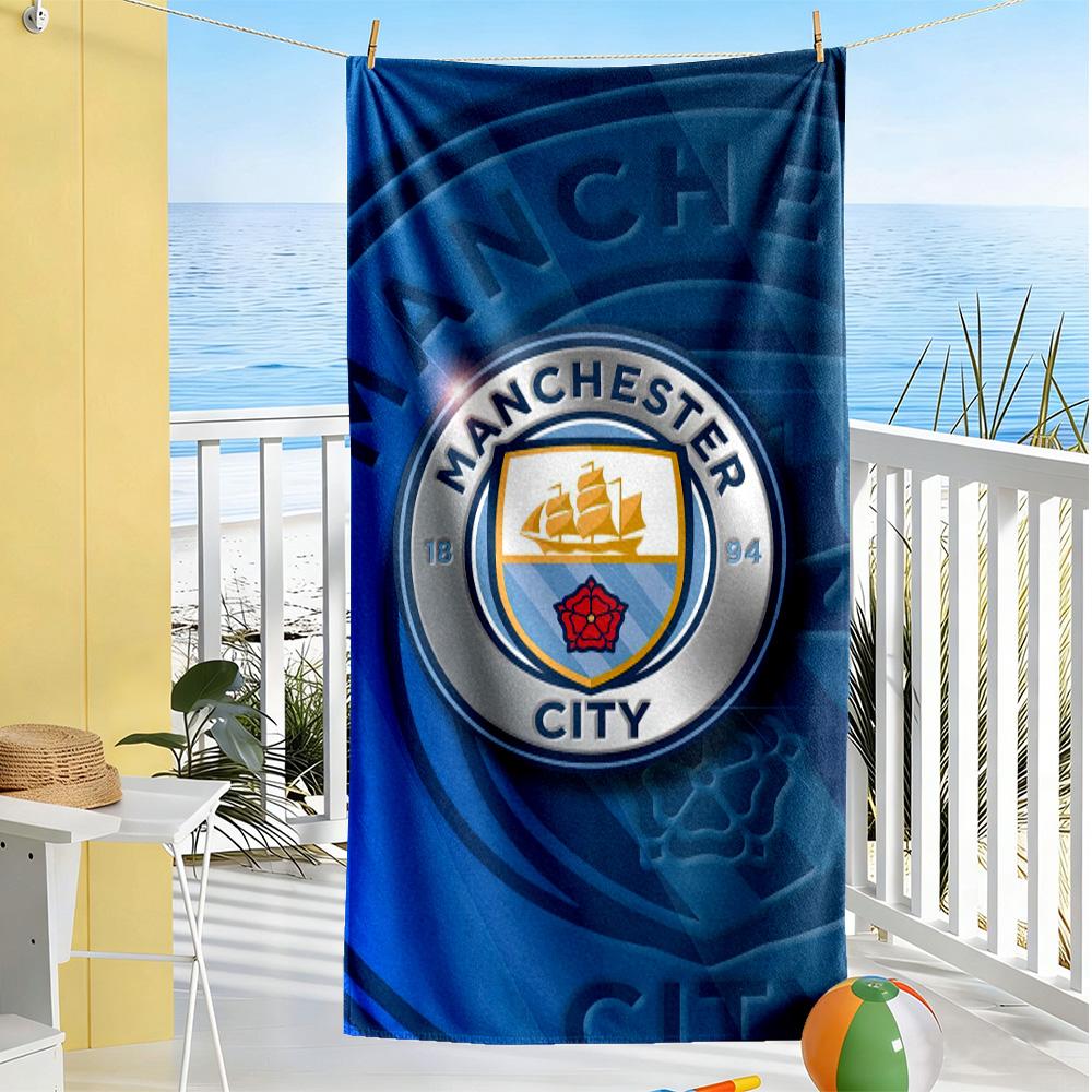 Manchester City Fc Fans Beach Towel High Absorbency & Quick-Dry Comfortable Lightweight