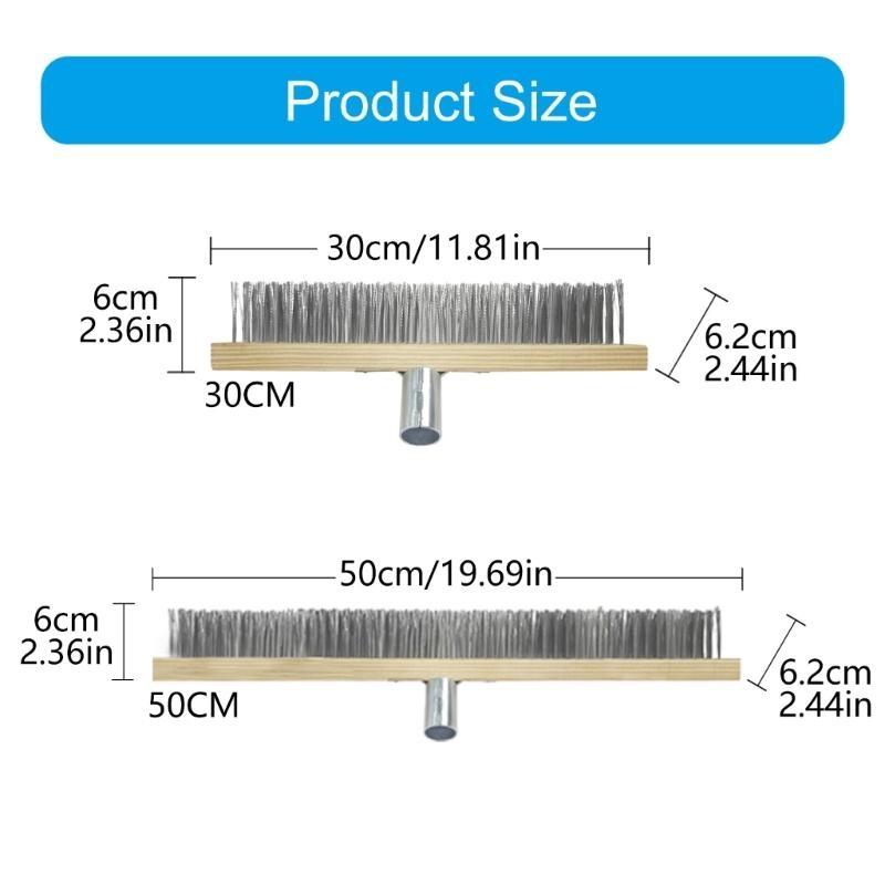 Stainless Steel Wire Floor Brush Head 11.8Inch 19.68Inch Heavy Duty Scrubber for Concrete Stain Outdoor Deck Garage
