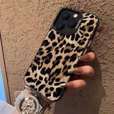 Leopard Print Phone Case for Apple iPhone 17 Pro Max, 16, 15, 14, 12, 13 - European & American Style