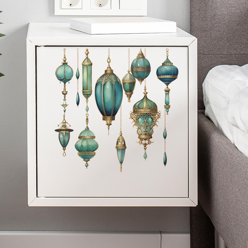 Removable Retro Green Decoration Bedroom Wardrobe Window Wall Sticker Self-Adhesive Decals