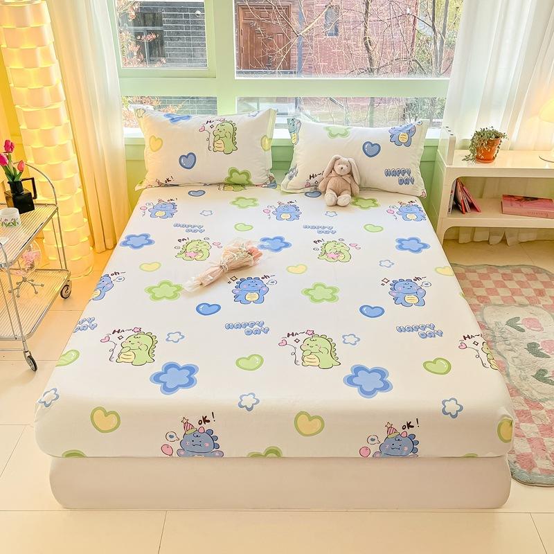 Saltea din bumbac pur, o singură bucată, husă protectoare pentru saltea 100% bumbac, husă de pat, cearceaf de pat pentru copii, model saltea din trei piese.