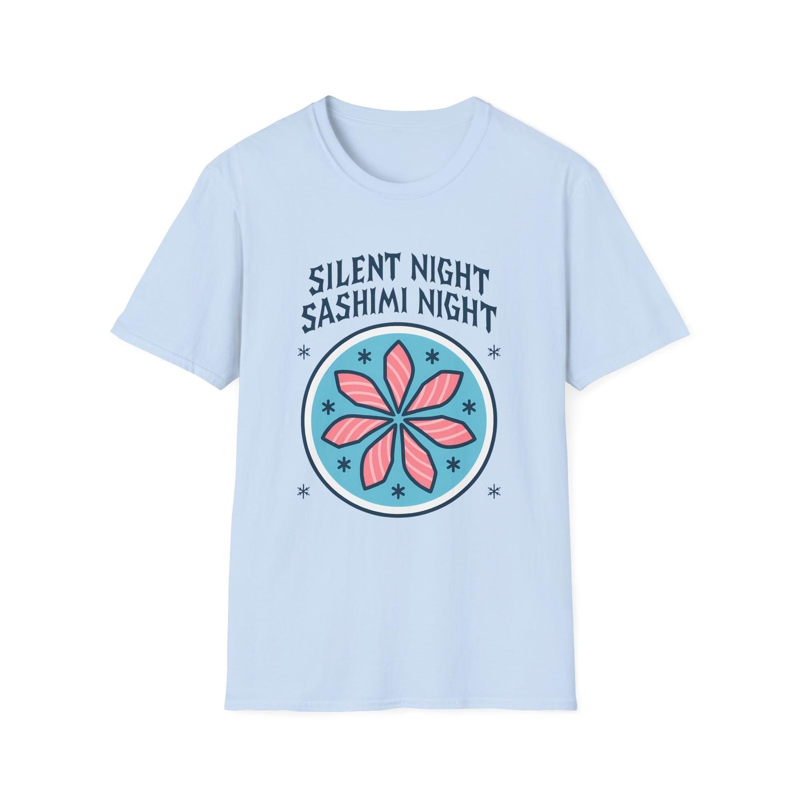 Unisex Softstyle T-Shirt Mens Womens Tees Top Sushi Sashimi Snowflake Winter Holiday Christmas XL