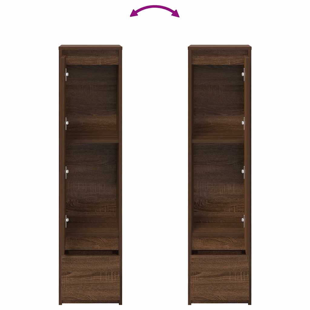 Highboard In Brown Oak Look 11.6 X 13.4 X 47 In (W X D X H) Particle Board