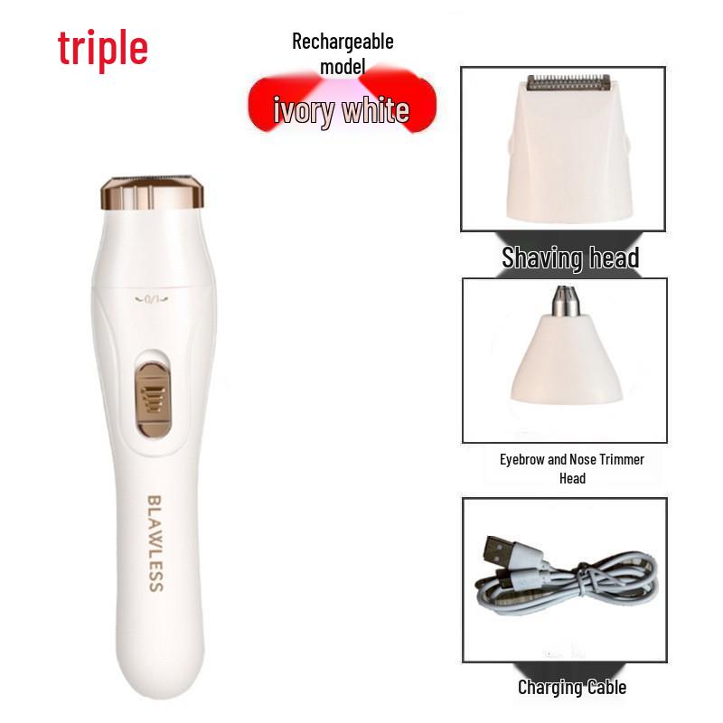 3-in-1 Rechargeable Hair Remover: Electric Shaver, Eyebrow Trimmer, and Nose Hair Clipper