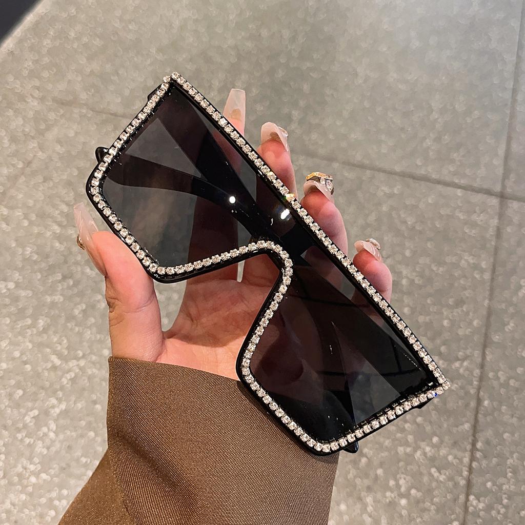 1Pc European and American Timeless Popular Personalized Glasses Rhinestone Fashionableableyy Design Men's Style and Women's Fashionable Glasses