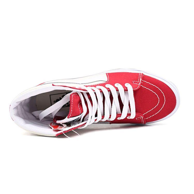 Vans Sk8 High Top Skate Shoes Unisex Sneakers White Red VN0A32QG4FX
