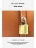 Women's Genuine Leather Bucket Handbag - Large Capacity, High-End Cowhide Veggie Basket Style