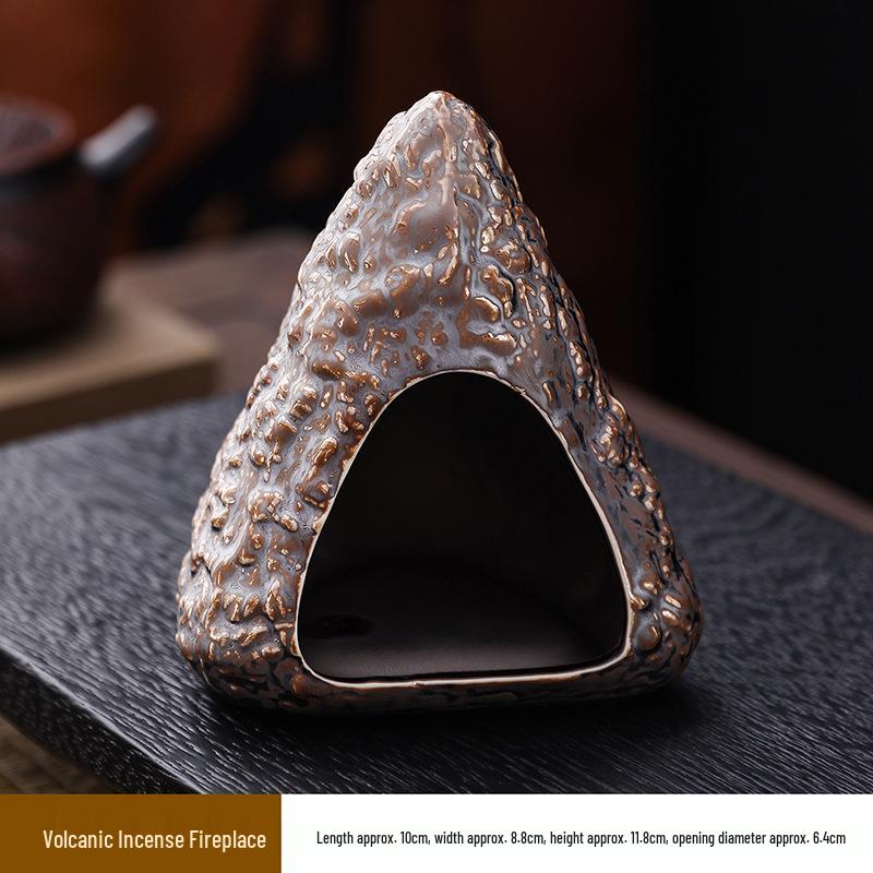 Peruvian Ceramic Wood Sage Burner: Small Desktop Fireplace & Holy Wood Incense Holder.