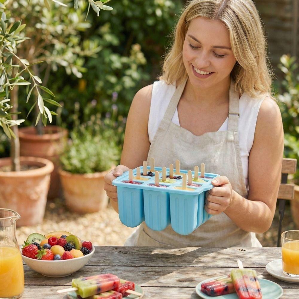 Non-Stick Ice Cream Trays 12 Grids Ice Lolly Mold Practical Ice Candy Mold  Homemade Ice Cream