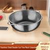 Stainless Steel Double Ear Rice Washing & Draining Basket with Fine Hole Sieve.