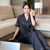 Women's Striped Jacquard Ice Silk Pajama Set