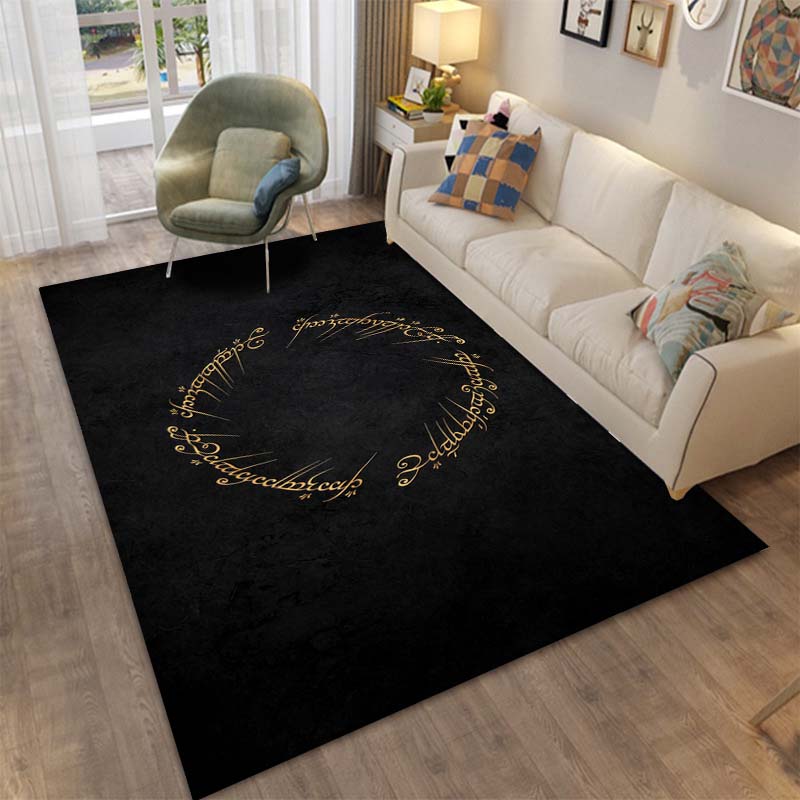 The Middle Earth Map Ring Pattern Area Rug Large Carpet for Living Room Bedroom Sofa Doormat Decoration,kids Non-slip Floor Mat
