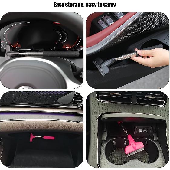 2Pcs Car Window Mini Squeegee, Portable Tiny Car Side Mirror Squeegee Retractable Car Windshield Wiper To 39.5 In Windshield Squeegee For Car Windows