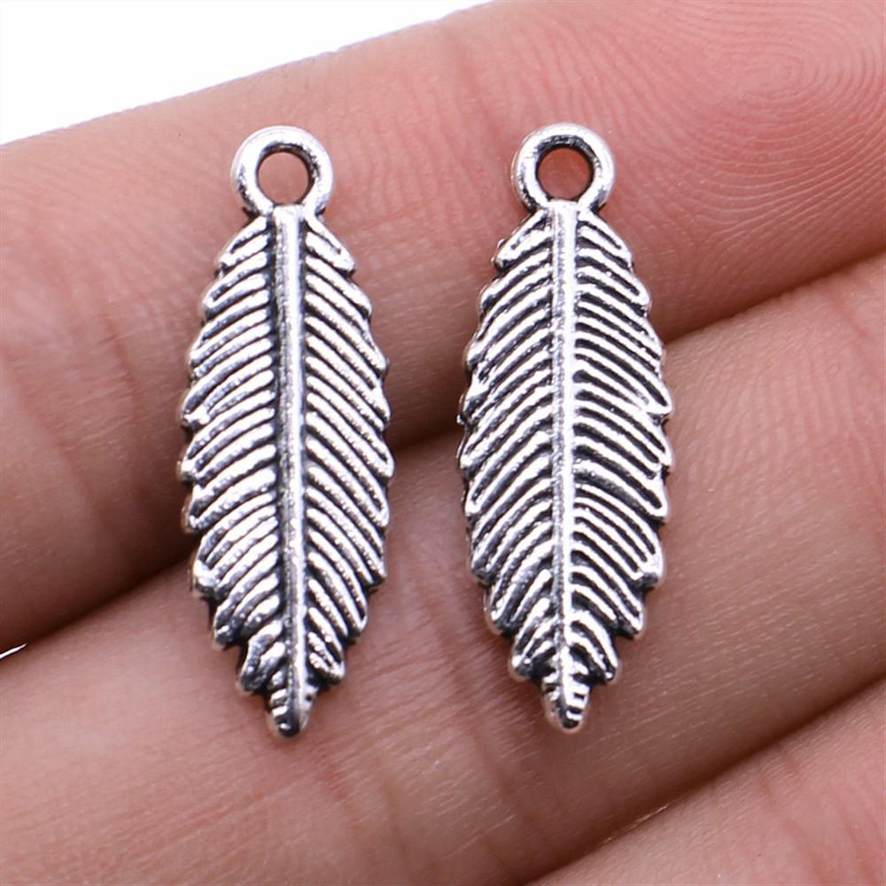 10pcs Tree Leaf Charms Pendant Antique Bronze Silver Color Pendants DIY Crafts Making Findings Handmade Tibetan Jewelry