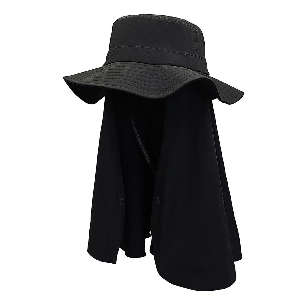 Waterproof Hat Men and Women Big Eaves Shawl Integrated Outdoor Sunscreen Hat Fishing Cover Full Face Mask Sunshade Bucket Hat