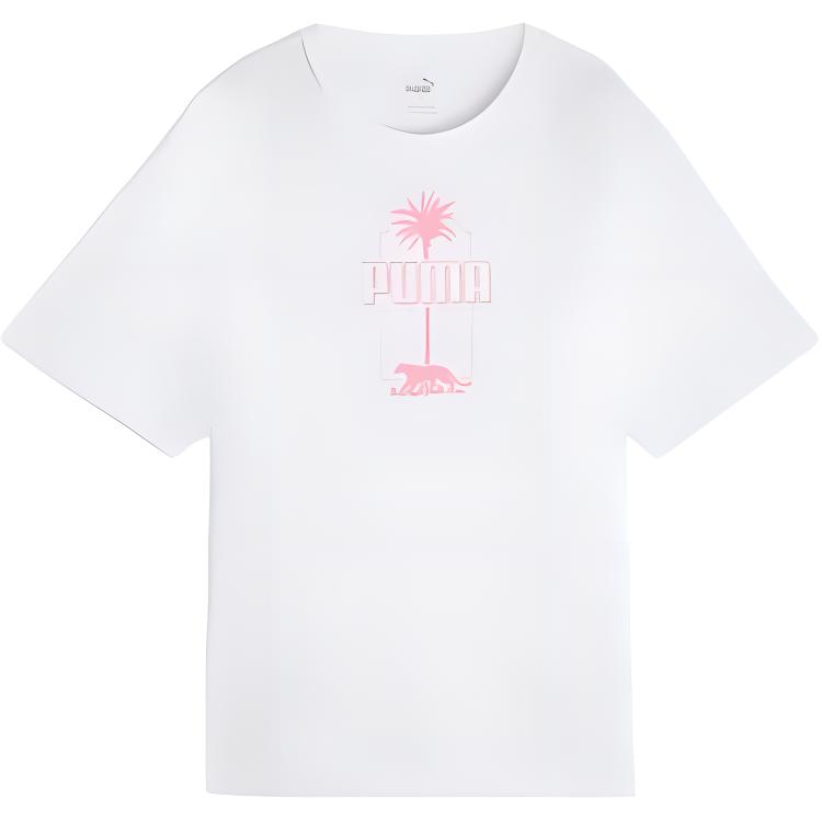 

Puma Футболка женская свободного кроя однотонная с круглым вырезом и коротким рукавом Белый 683005-02 XS