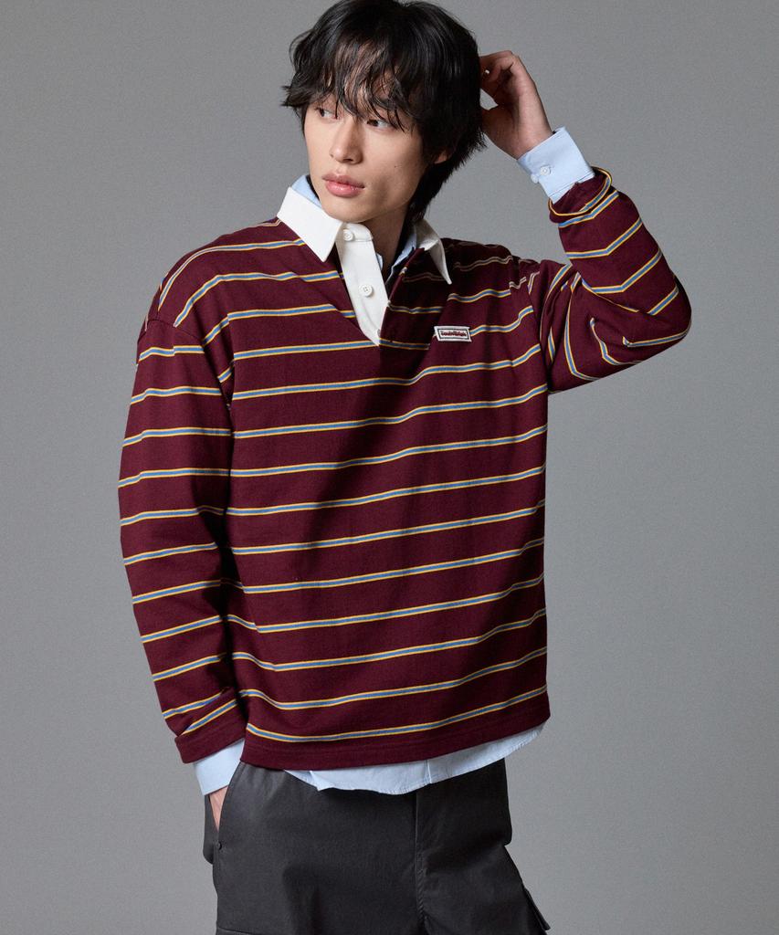 TOULN BRICK Tb-Stripe Rugby T-Shirt Wn (E6W10G3202)
