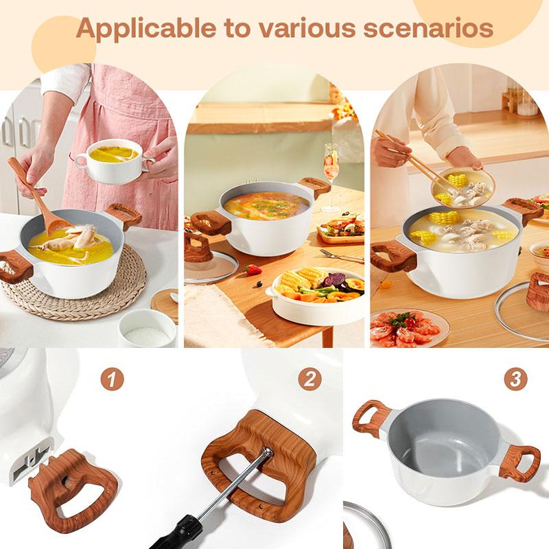 Nonstick Stock Pot Induction Soup Cooking Pot with Lid 2.6L Granite Casserole Stews Soup Pot Pasta Spaghetti Cooking Pot