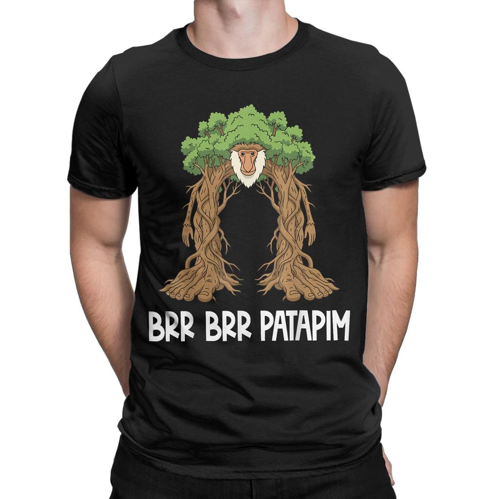 Italian Brainrot Characters BRR BRR Patapim T-Shirt Beach T Shirts For Male Loose Tee Shirt Short-Sleeve Y2K Casual Tees