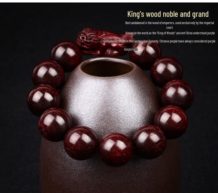 Sandalwood & Indian Rosewood Pixiu Prayer Bracelet for Men & Women
