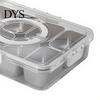 Compartment Snack Box for Office Lunch Snackle Container, Stainless Steel Divided Serving Tray with Lid & Handle, 8 Large Compartments Fruit