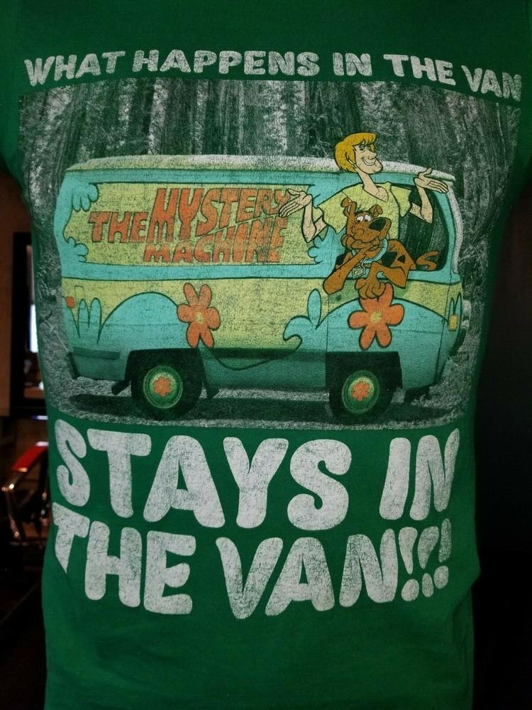Скуби-Ду Машина Тайн Что Происходит В Фургоне, То Остается В Фургоне! S Зеленая футболка Унисекс футболка XXXL