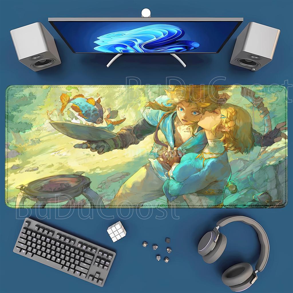 Link Mouse Pad Pc Gamer Anime Zelda Mousepad Cabinet Keyboard Carpet Antislip Computer Gaming offices HD Printing XXL Desk Mat