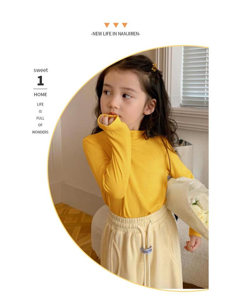 Kids' Fleece-Lined Cotton Turtleneck Sweatshirt - Warm Autumn/Winter Layer