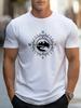 American Style New Unisexs Summer Compass Mountain Print Soft and Breathable Round Neck Tshirt Outdoor Urban Casual Top