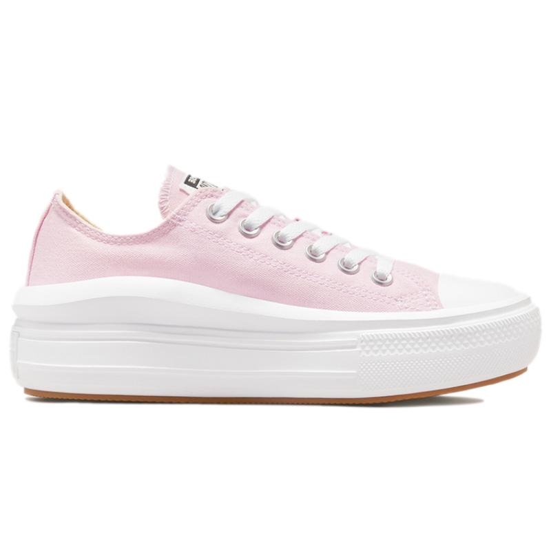 Converse Chuck Taylor All Star Move Comfortable and Versatile Low-top Canvas Shoes Women's Pink and White