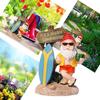 Adorable Resin Garden Gnome Statue with White Beard - Outdoor Handmade Decor