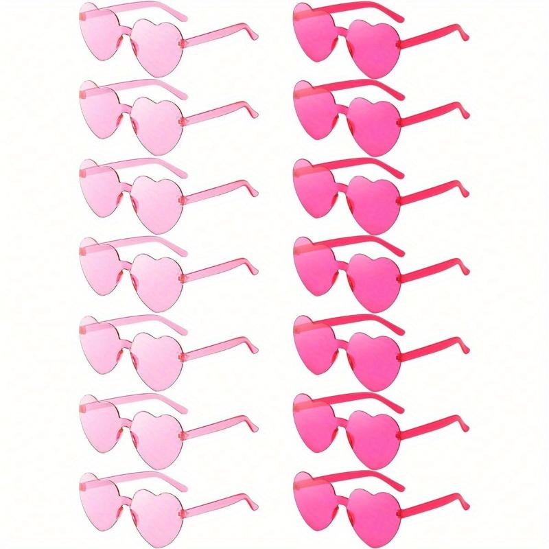 Pairs Heart Shaped Glasses Candy Color Rimless Fun Heart Glasses For Women Men Party Favors,