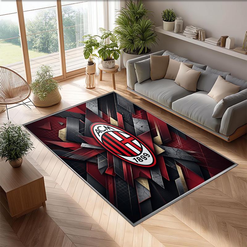 AC Mailand Bedruckter Flanell Teppich Rutschfest Weicher Polyester Boden Teppich Indoor Dekor Matte für Schlafzimmer Wohnzimmer Sofa Spielzimmer Heimdekoration