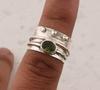 Solid 925 Sterling Silver Peridot Gemstone Spinner Band Meditation Ring Jewelry Unisex Gift Statement Ring