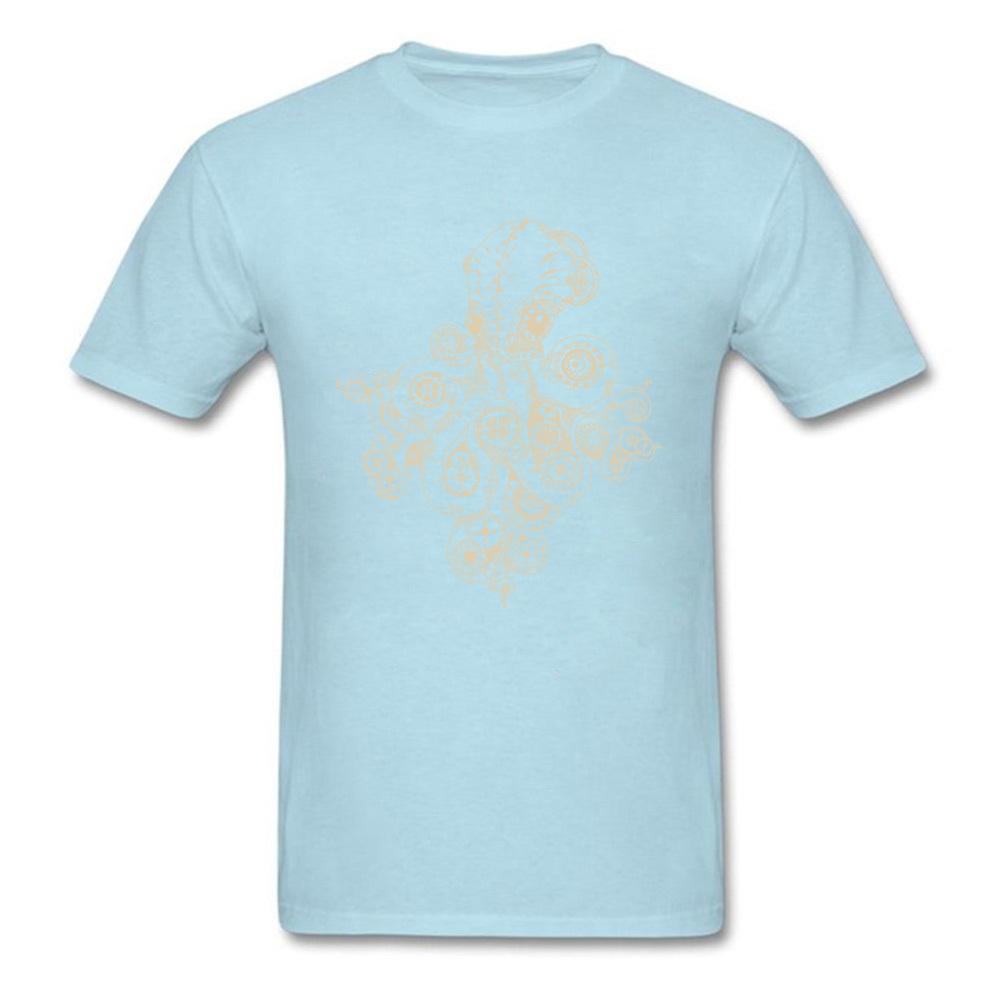 Steampunk Octopus T Shirt Unisex Top Tshirts Classic Black Tshirt Summer Fall Short Sleeve Crew Neck Cotton Fabric Tops Tees Chic