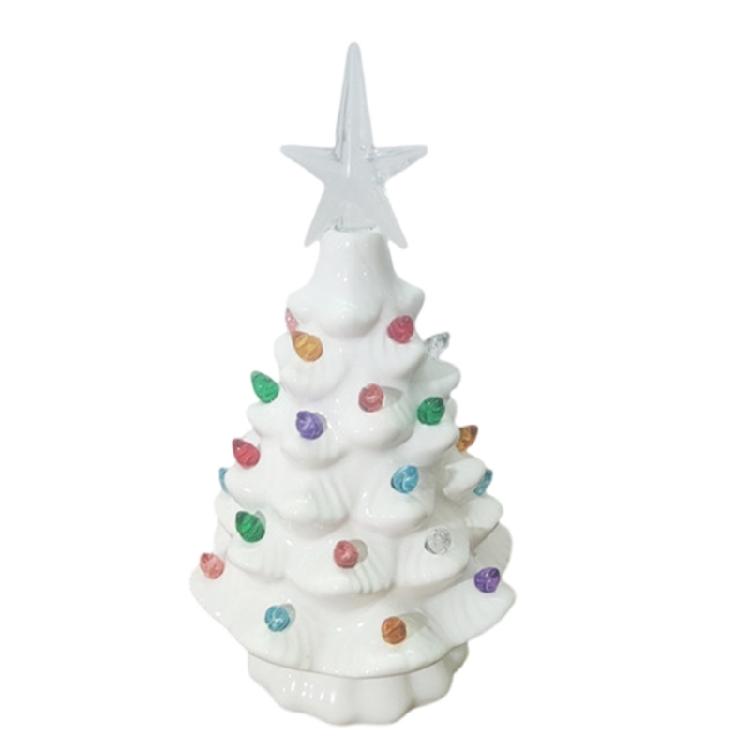 

Маленька різдвяна ялинка з прикрасою для настільної експозиції Керамічний нічник Стильні святкові прикраси для дому білий